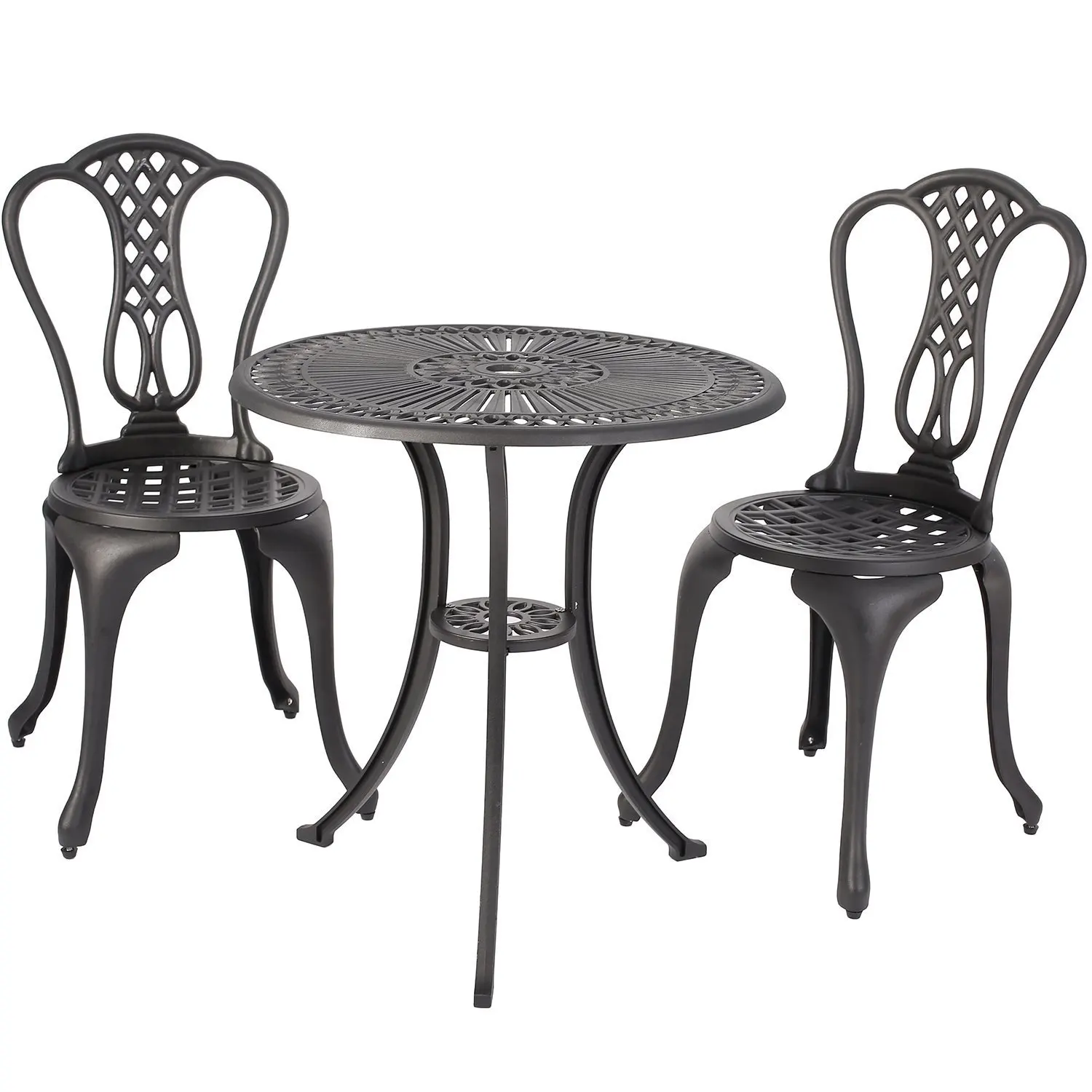 3 piece rose style outdoor garden furniture cast iron bistro chair