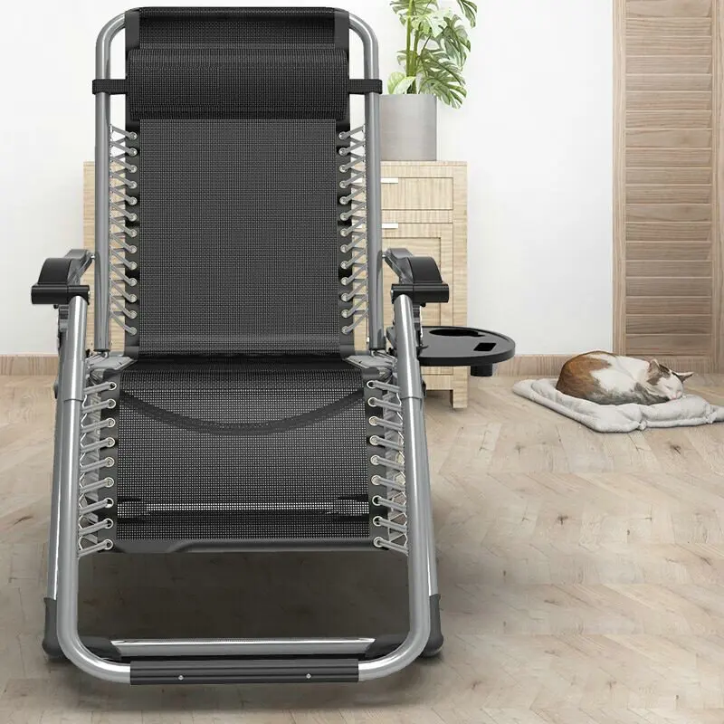 Hot Sale Adjustable Outdoor Relax Recliner Metal Folding Deck Chair Chaise Longue With Armrest