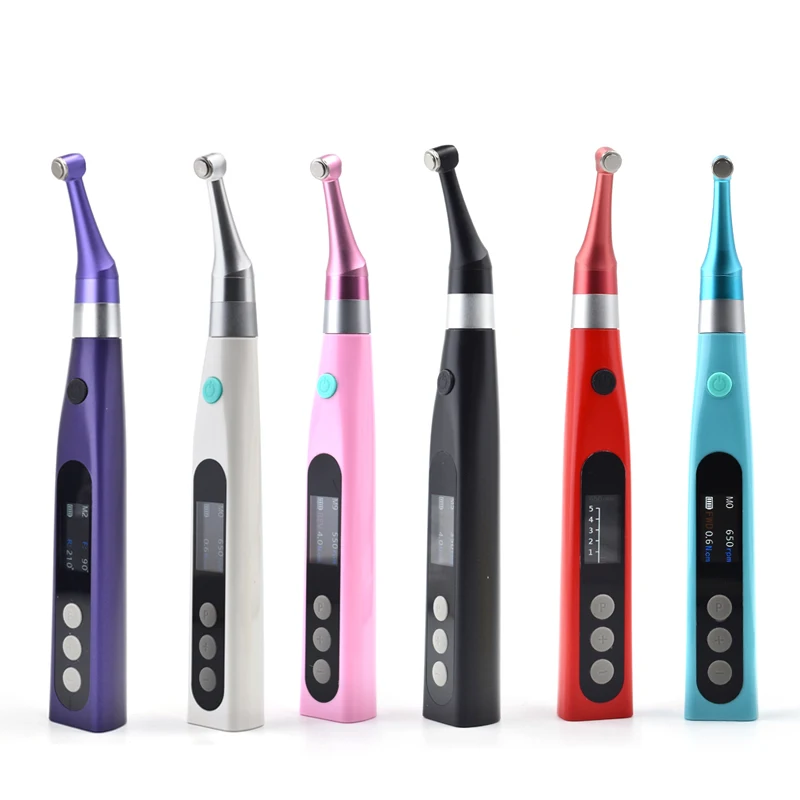 Wireless Electric Endo Motor LED 16:1 MinI Contra Angle Head Endo Motor Can Use with Apex for Endodontic Root Canal Rotary Files