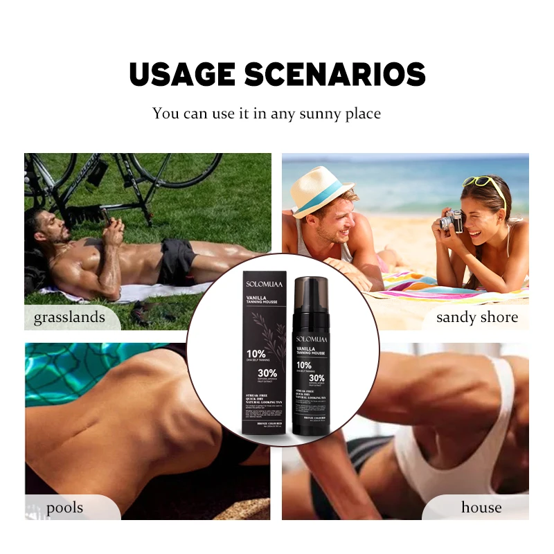 OEM Self-Tanning Mousse for Natural and Healthy Skin Black Foam Hydrating Moisturizing Tanning Mousse 100ml