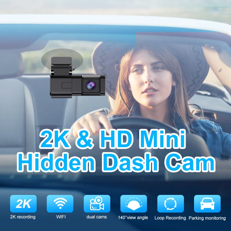 New Dashcam front and rear dash camera Wifi Car dvr Mini dual lens hd dash cam front and rear doble camara 2k dash cam wifi