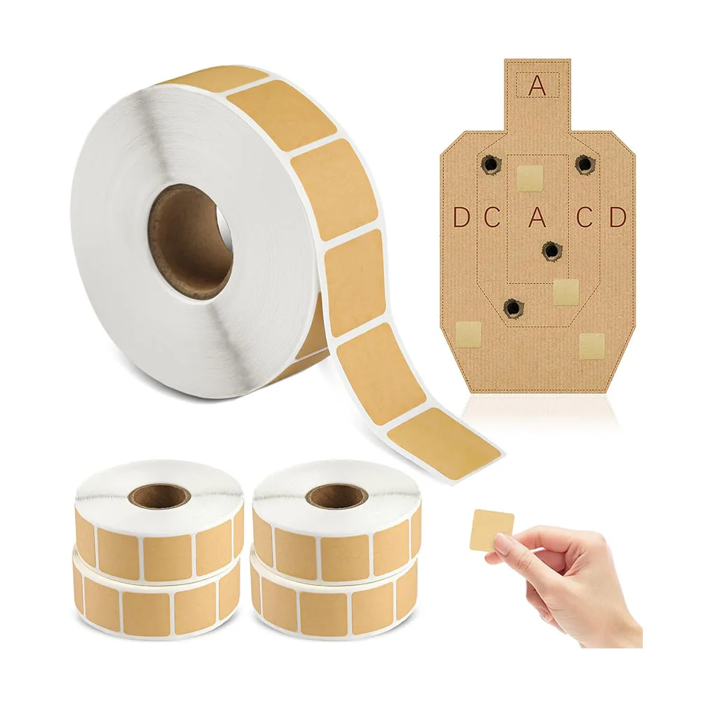 Rolls Target Pasters Self Adhesive Target Labels for Shooting Range Practice Kraft Paper Target Patch