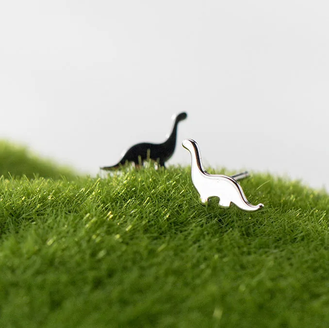 New Cute Design S925 Sterling Silver Dinosaur Stud Earrings For Women G1752