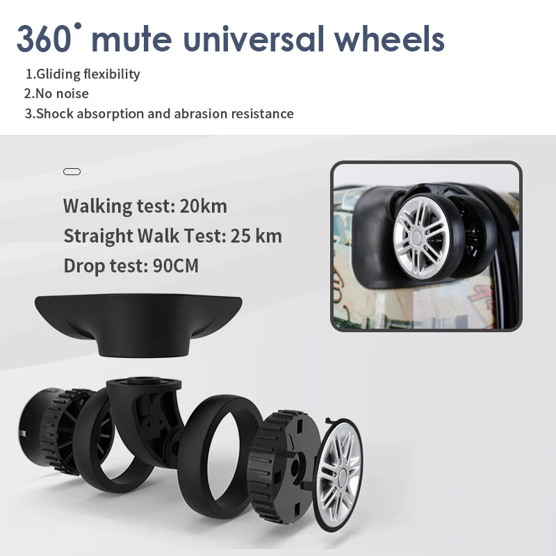 Чемодан на колесиках с индивидуальным принтом, 6 шт., другие сумки для багажа и путешествий, модные наборы чемоданов на колесиках