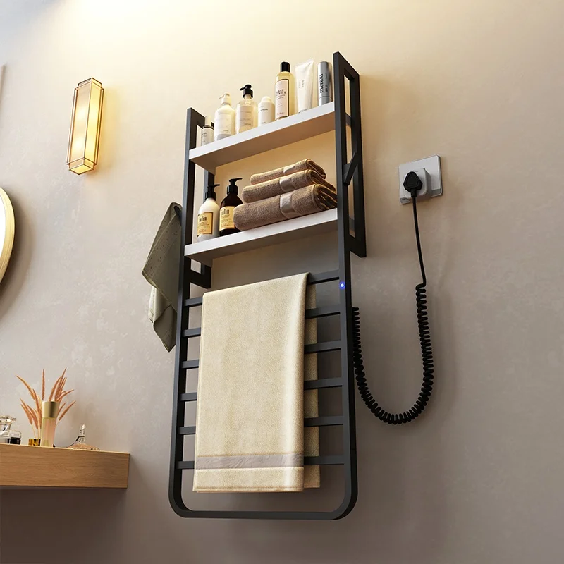 Wholesale Towel Warmer Wall Mount Electric Plug-in/Hardwired Heated Towel Dryer Rack Black Finish