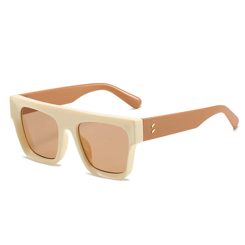 2025 Newest Flat Top Unisex Factory Sunglasses Stock Glasses Women Men Wholesale Black Square Shades Oversized Uv400 Sunglasses