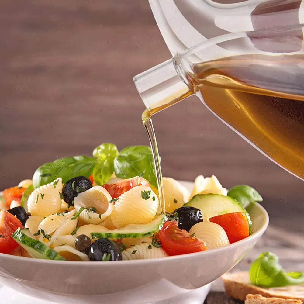 Factory handmade food-grade 2 in 1 oil and vinegar dispenser glass bottle