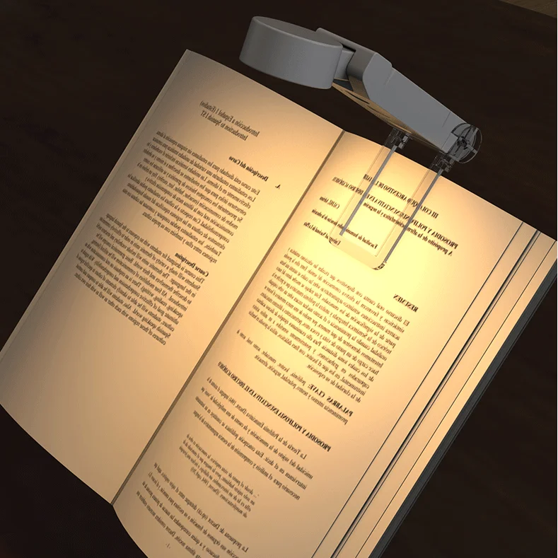 Eye-caring USB Rechargeable 6 Brightness Levels Mini Clip on Flexible LED Night Reading Book Light for Kids Bookmark lamp