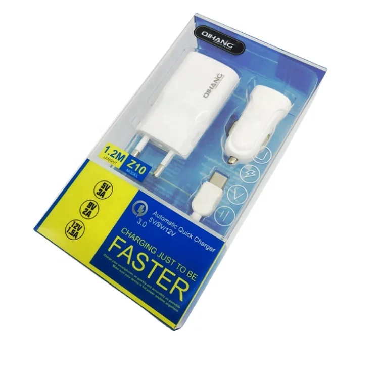 Пользовательский Usb C автомобильный прикуриватель адаптер питания кабель для передачи данных мобильное зарядное устройство Прозрачный Pet Pvc Pp прозрачная упаковка пластиковая коробка