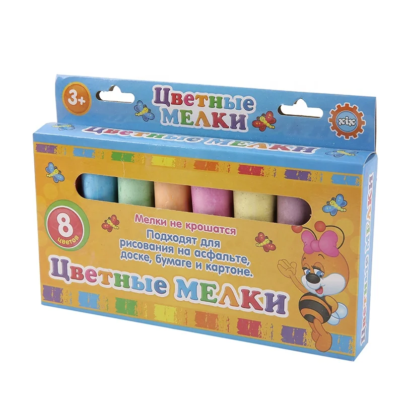 Sidewalk chalk Factory wholesale colorful 8pcs 4-inch chalk drawing for kids