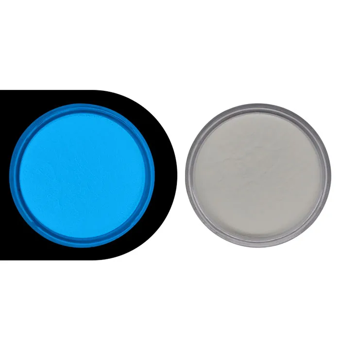 Factory Direct Price Wholesale  White Granule Waterproof Glow Dark Powder Photoluminescent Pigment Sky Blue Glow Powder