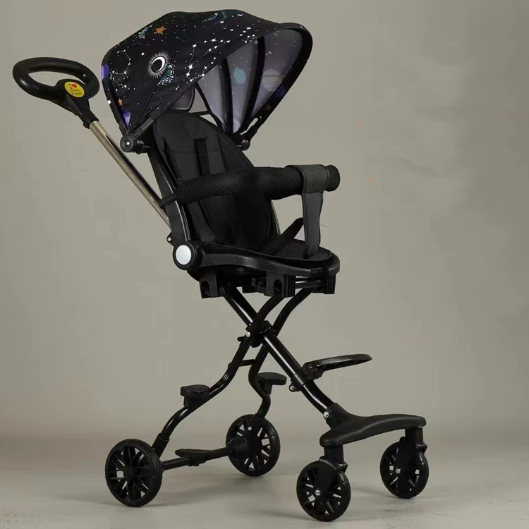 Luxury Multifunction 3 in 1 Trolley Canopy Baby Stroller Comfortable Foldable Pram with Two-Way Light Weight Features