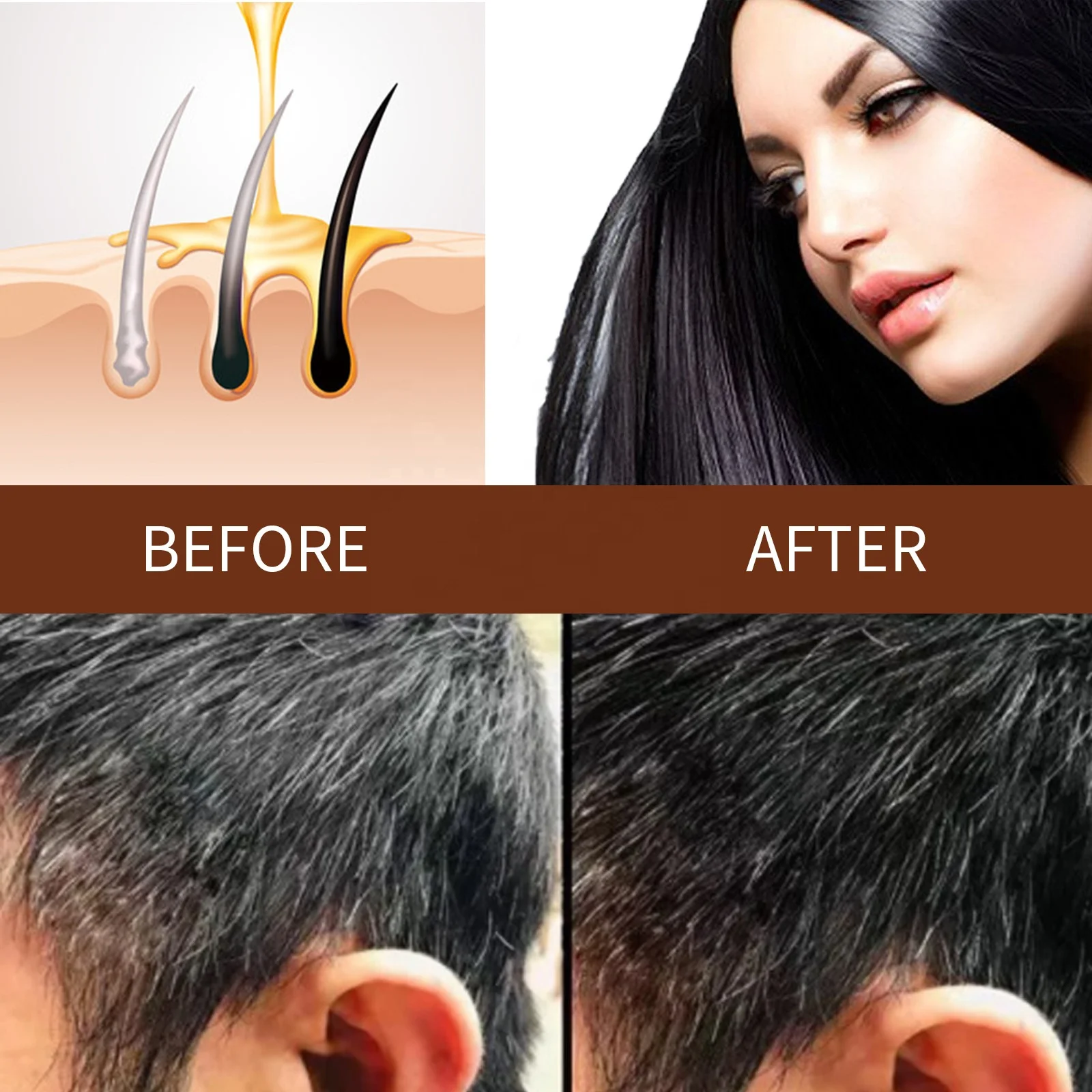 Organic Grey Reverse Polygonum Multiflorum Essence Hair Darkening Shampoo Bar Soap for Moisturize and Repair Hair Damages