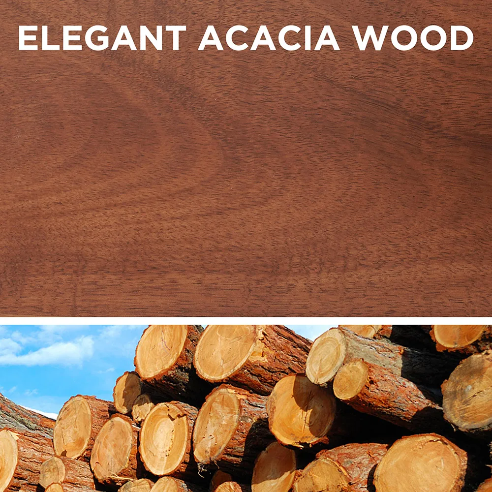 Double Sided Magnetic Knife Block Knife Holder Rack with Strong Magnets Acacia Wood Enhanced Stainless Base Knife Storage Stand