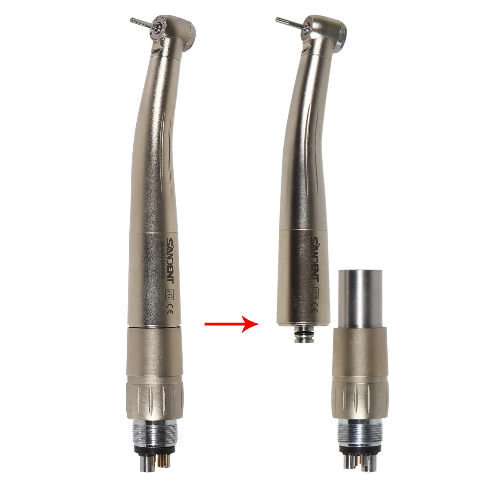 Hot Sell ! Dental Fiber Optic LED Hand piece 6 hole turbine 4water spray with 6 PIn Quick Coupler Push Button N-S-K