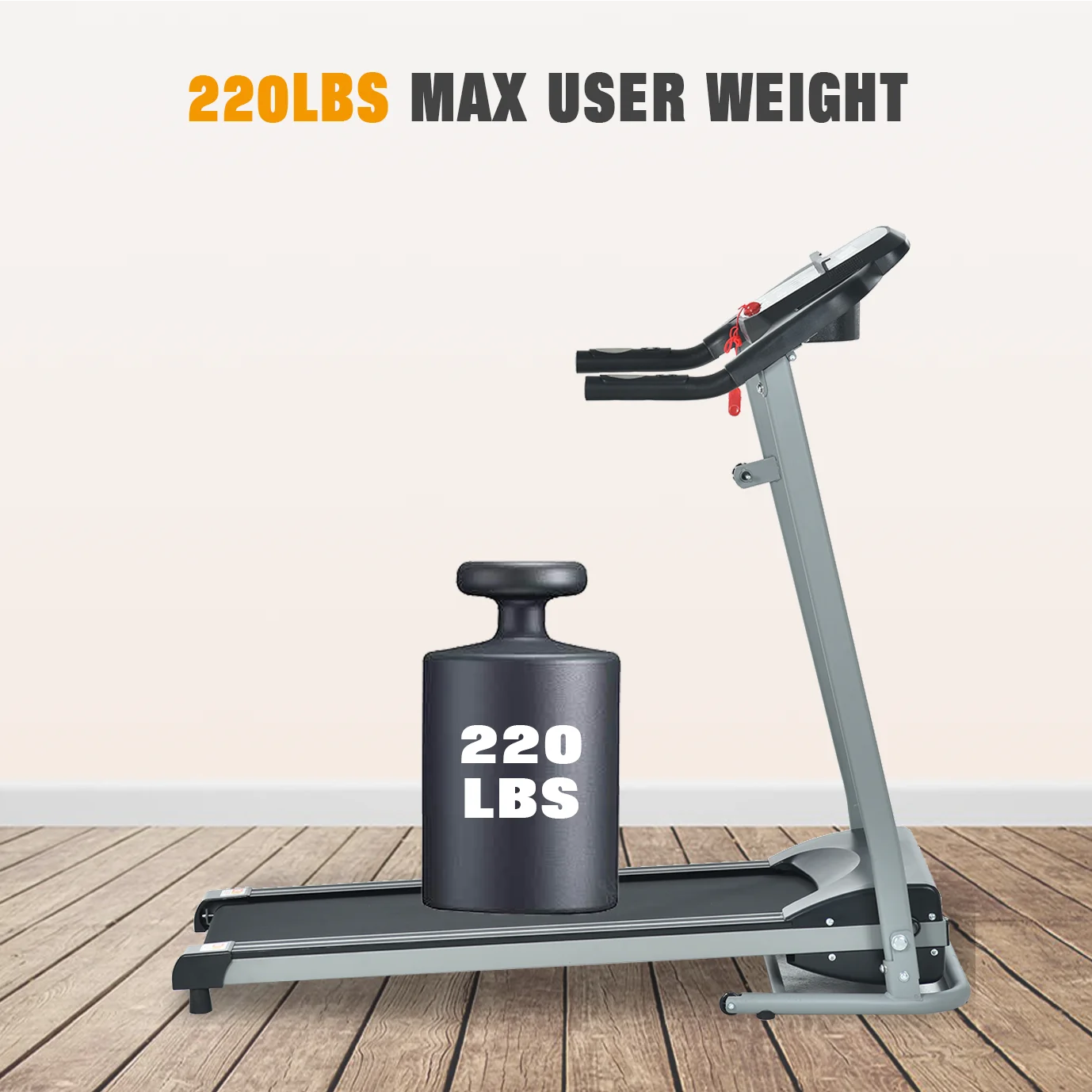 Folding Electric Treadmill with Incline 2.5HP Energy Saving Motor Running Walking for Home Office Indoor Cardio Exercise