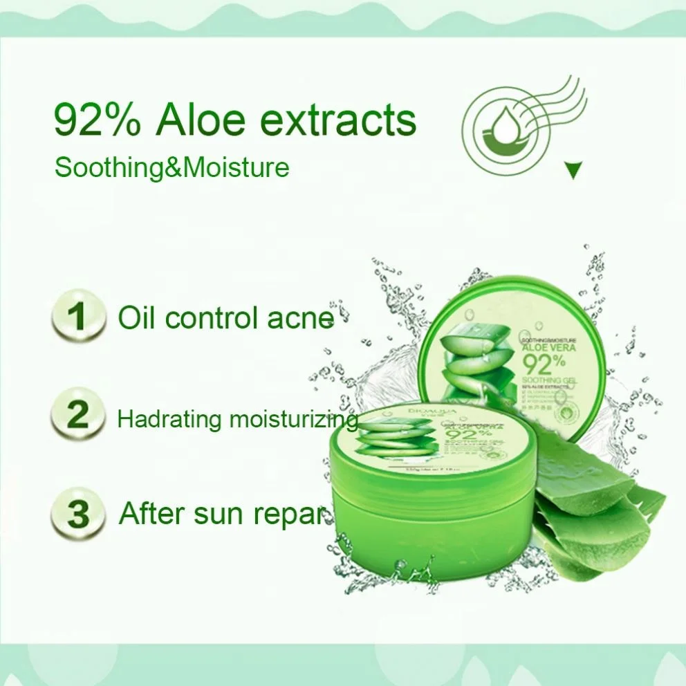 220g Professional Manufacturer Aloe Vera Gel 92% Herbal Natural Anti Acne Face Creams