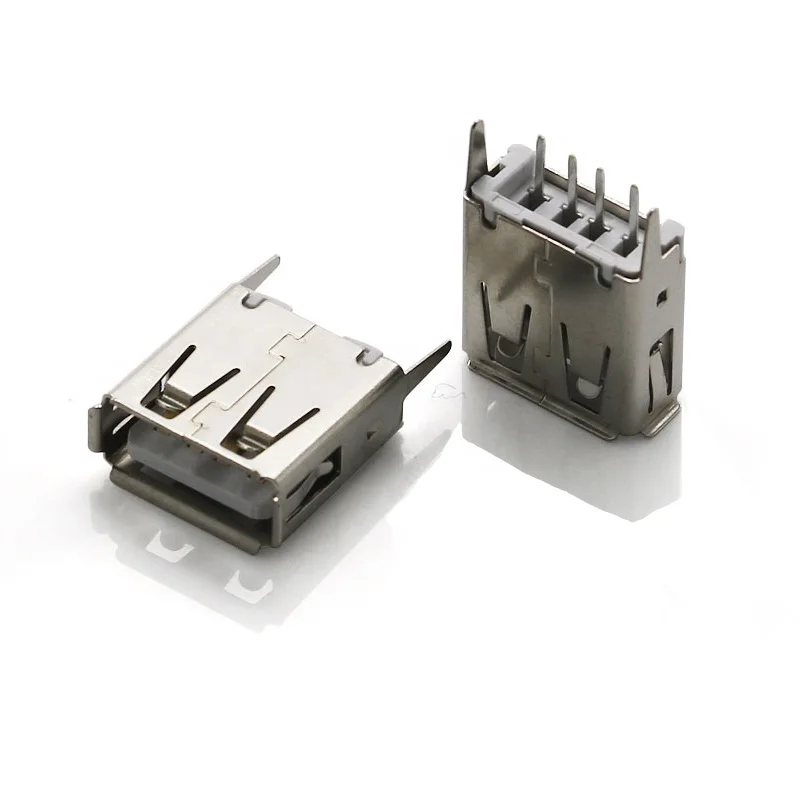 180 degree usb connector Female DIP 4pin Vertical usb 2.0 A Type female connector