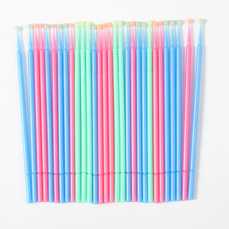 Plastic Adhesive Bonding Tip Micro Applicator Microbrush with Wax Tip Head Disposable Wax Tip Applicator for Teeth Whitening