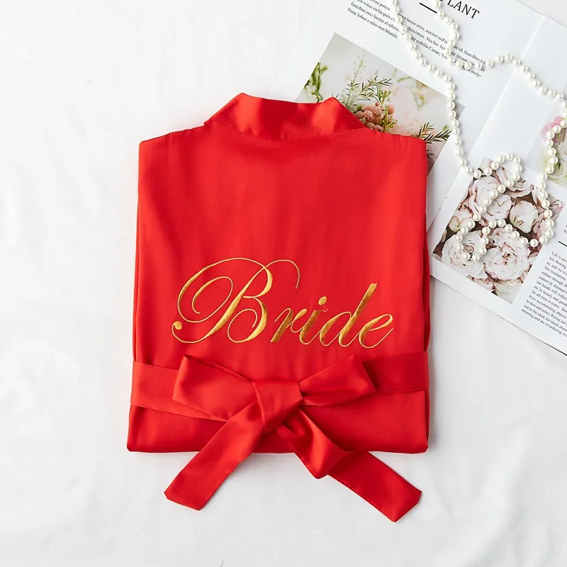 womens sexy gros peignoir de bain grande taille demi manche esthetique satin broder bride chinois femme robe camison de seda