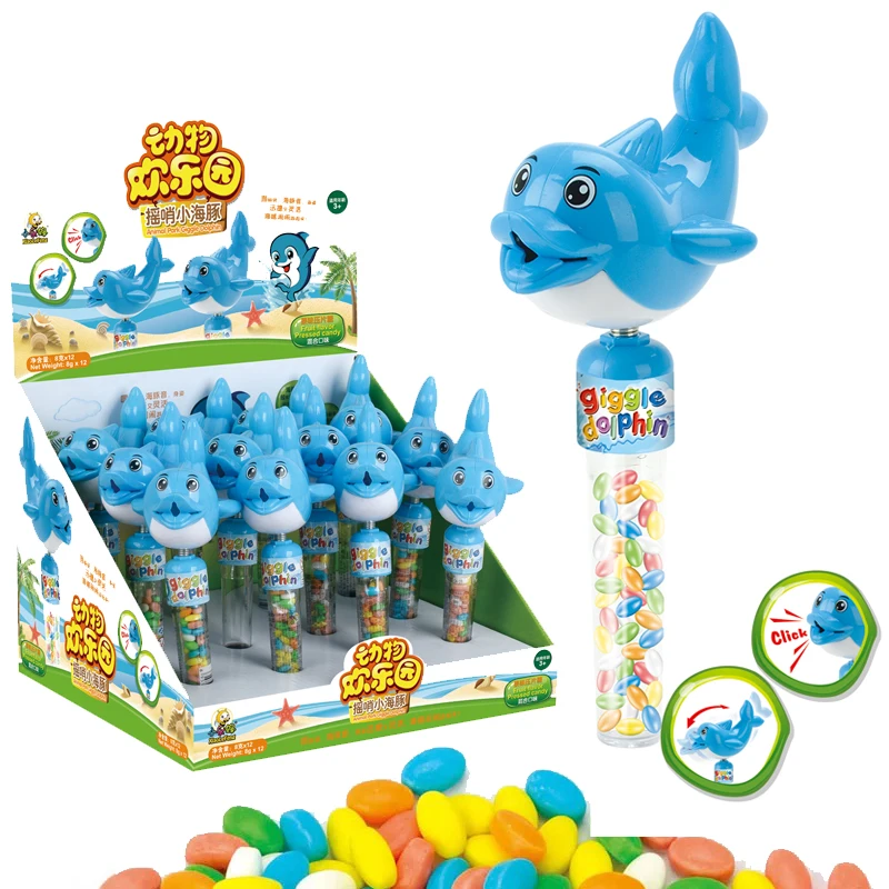 Lovely Dolphin Giggle Head Pop Candy Filling Toys With Candy and Sweets