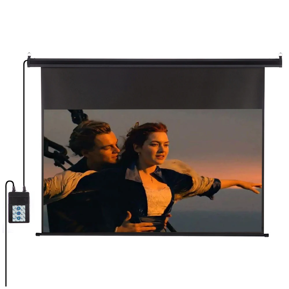 180 200 250 300 inch 16:9 ratio Electric projection screen with Tubular Motor matte white Motorized projector screen