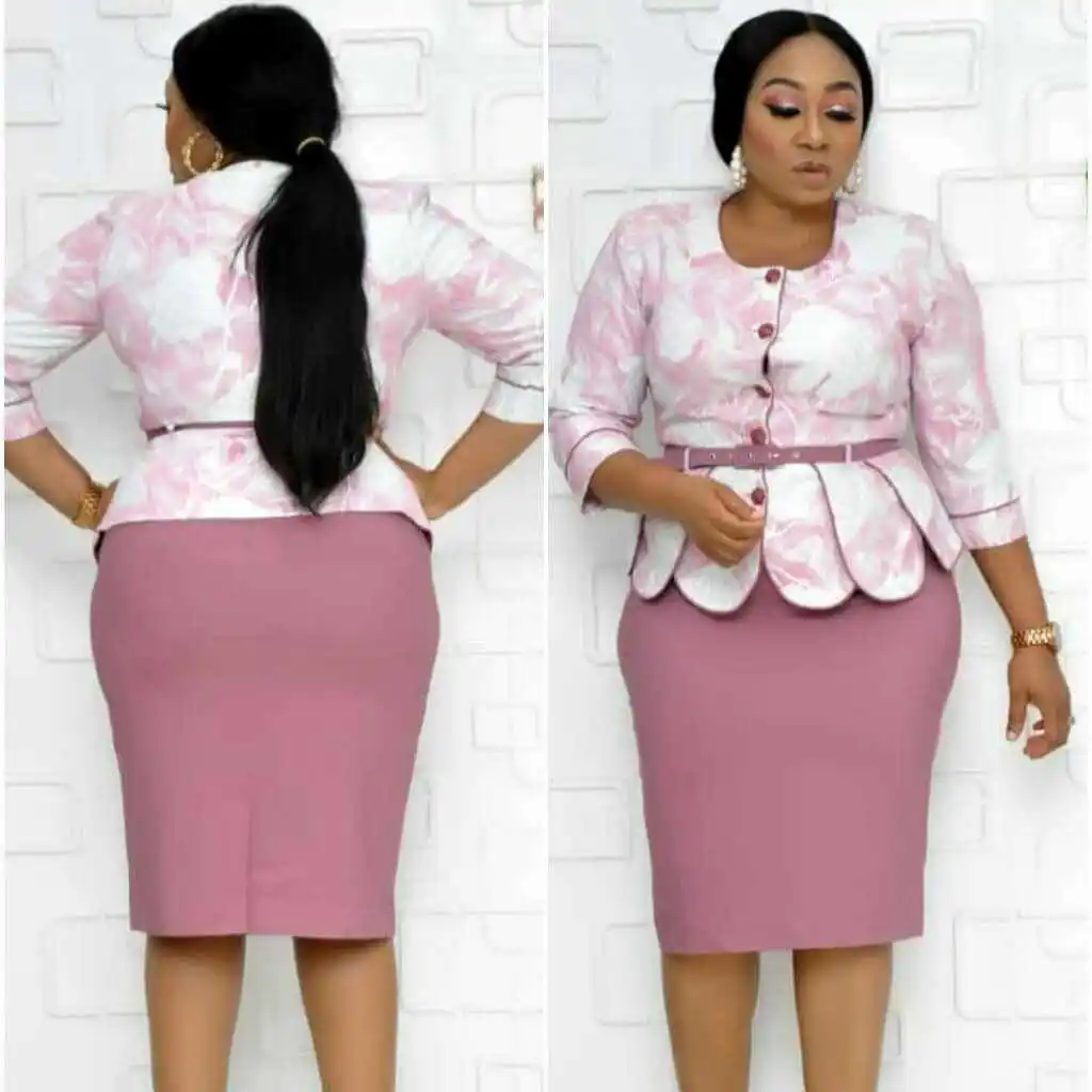 Turkey Women Office Dress Plus Size African Women Elegant Dress Short Sleeve Casual Dresses Turkey style office skirt