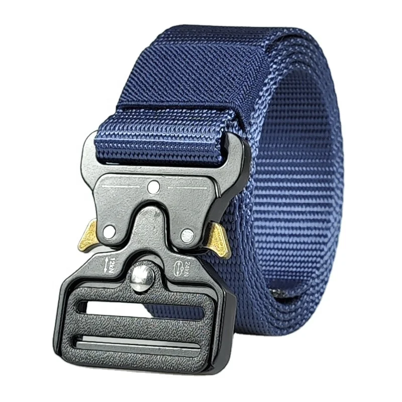 3.8CM Wholesale Custom Woven Thick Nylon Webbing Belt With Heavy Duty Quick Release Metal Buckle Mens Tactical Belts