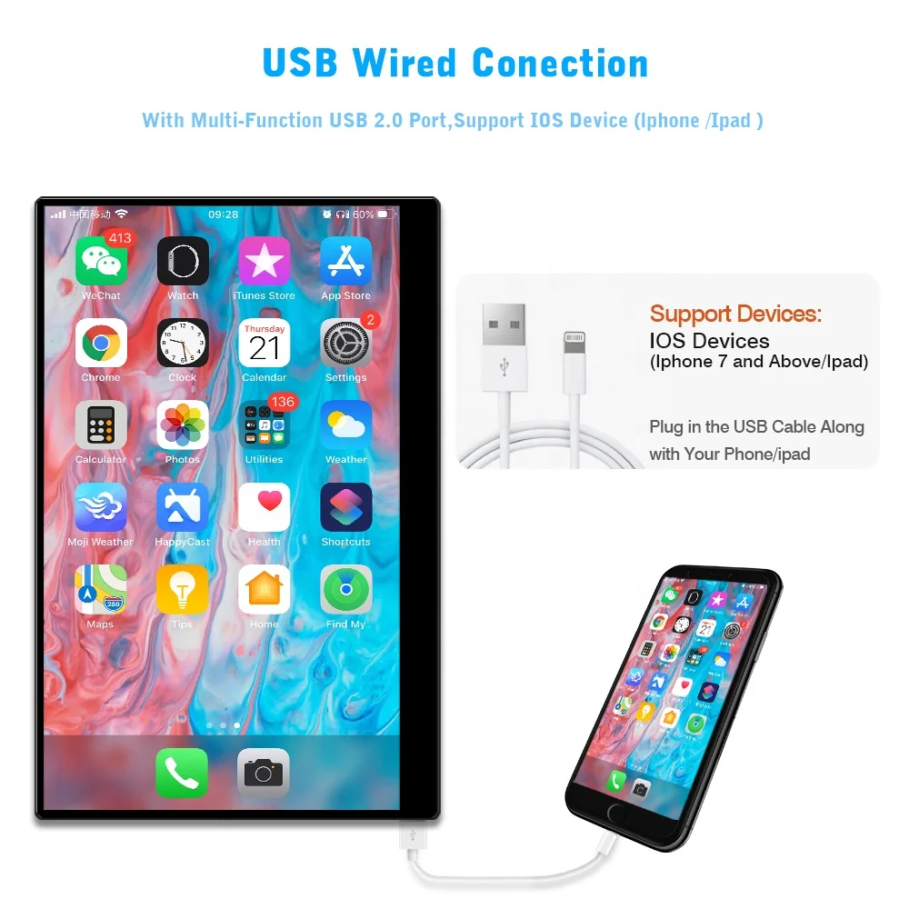 Manufacturer Oem 13.3 15.6 16 17.3 inch Portable Monitor FHD Type-c USB For Mobile Laptop Game Screen 1080p 4K PC Lcd Monitor