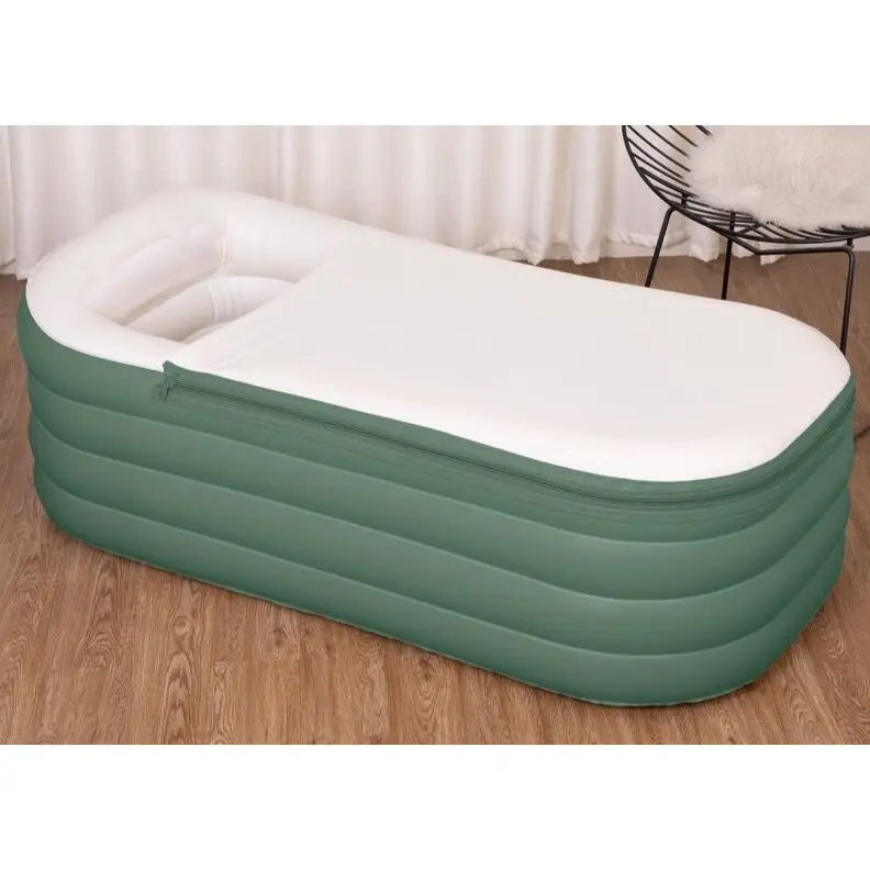 VCANFASHION Indoor Custom PVC Foldable Portable Bathtub with Lid Spa for Relaxation Inflatable Hot Tub Bathtub Sauna for Adult