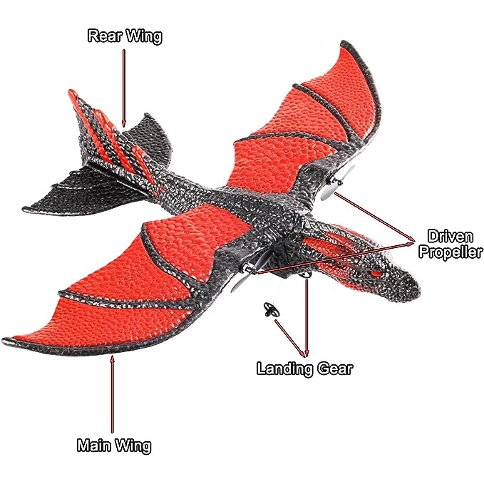 rc foam flying dragon glider plane 2 channel remote control airplane