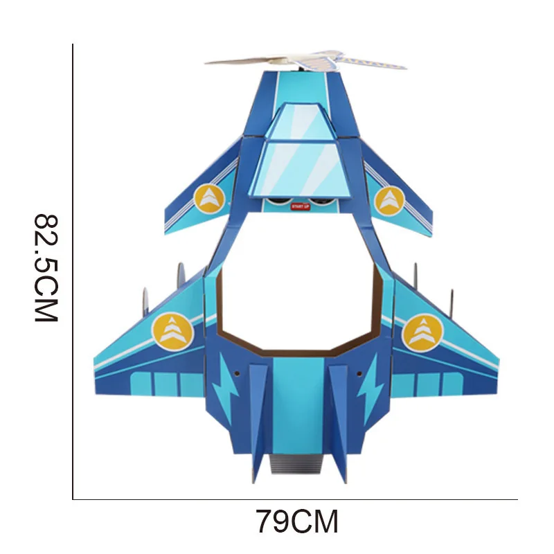 Shark Plane Children Wearable DIY Handmade Carton Toy 3D Paper Puzzle Assembly Wearable Cartoon Model Other Novelty Gag Toys