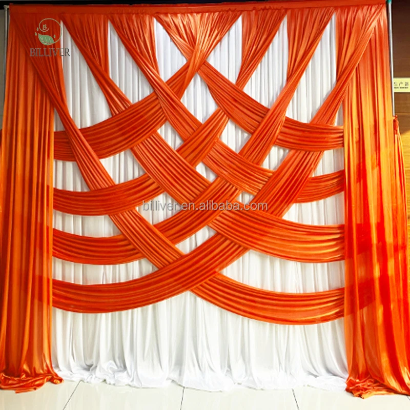 Luxury Chiffon Fabric Wedding Stage Tent Ceiling Decor Drapes Arch Hanging Backdrop Curtains For Birthday Ceiling Decorations