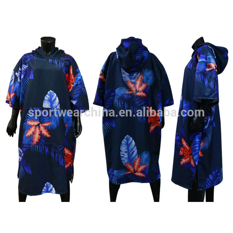 
Custom Printed Microfiber Suede Surf Poncho Towel or Microfiber Terry Cloth Beach Robe 
