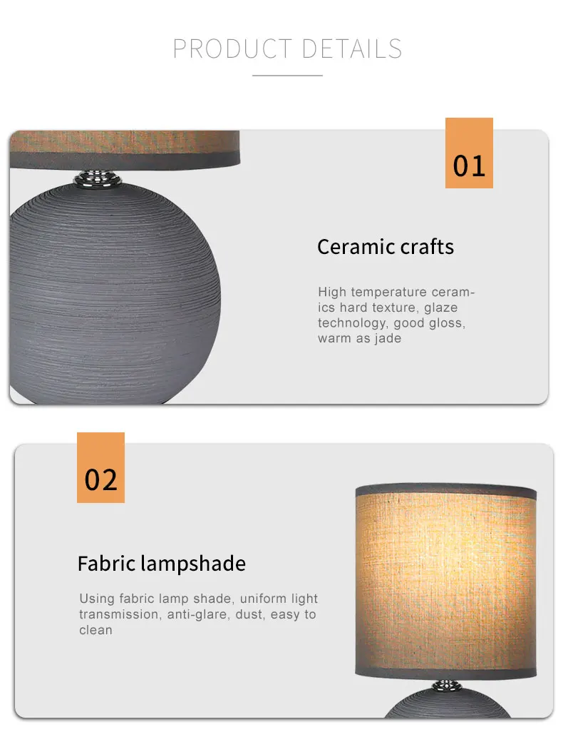 SML Nordic Table Lamps Ceramics Desk Lights Korean Bedside Night Light shade Living Room Home Japanese Lighting