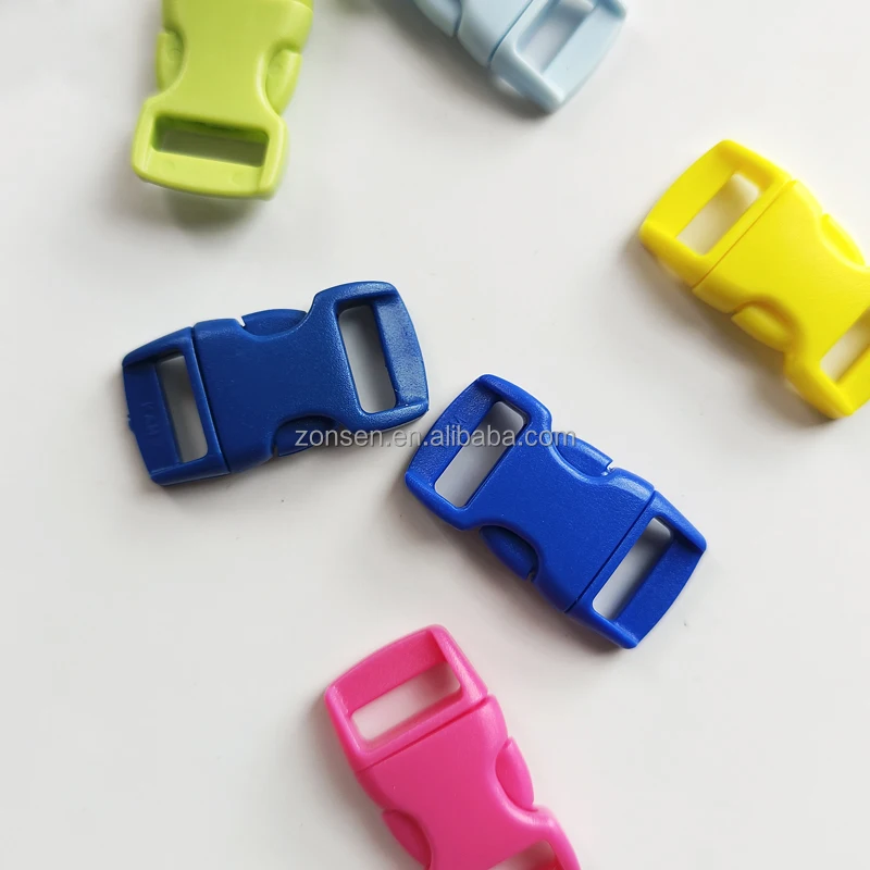 KAM 10mm Colored Plastic Quick Release Buckle Curved DIY Mini Buckle For Bracelet Dog Collar Paracord