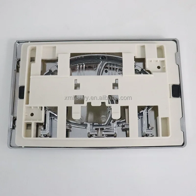 Wall Mounted Flush Plate F5150 Chrome Glossy ABS Dual Square Buttons Compatible for WDI old Concealed Cisterns Flush Push Button