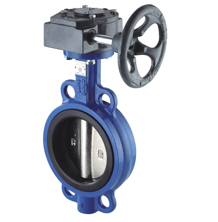 TKFM epdm seal wheel operated carbon steel pn16 dn100 wafer butterfly valve price for seawater