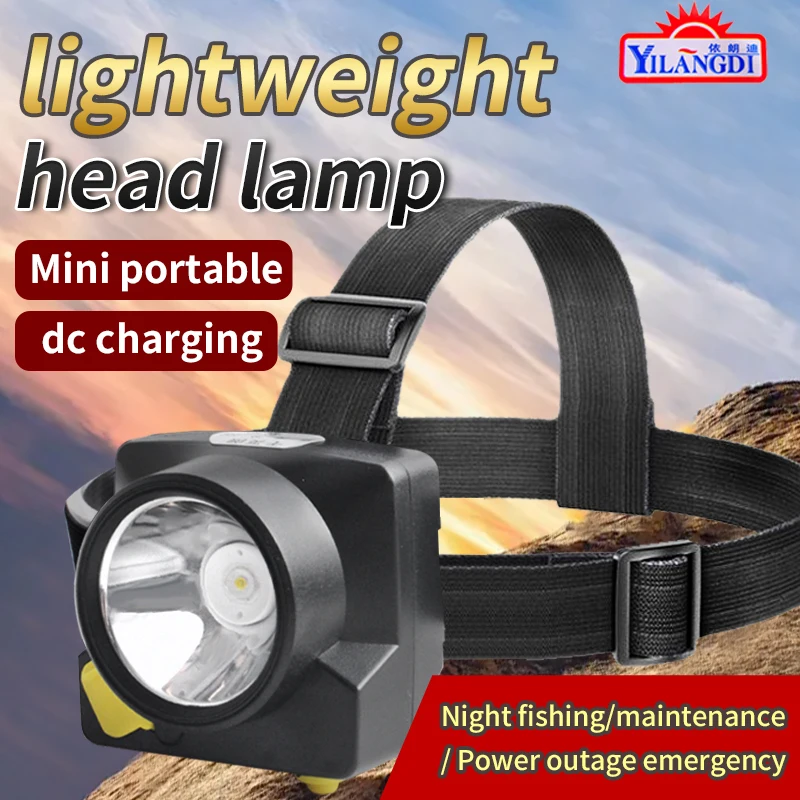 LED head flashlight super bright dc charging portable outdoor camping night fishing abs headlamp