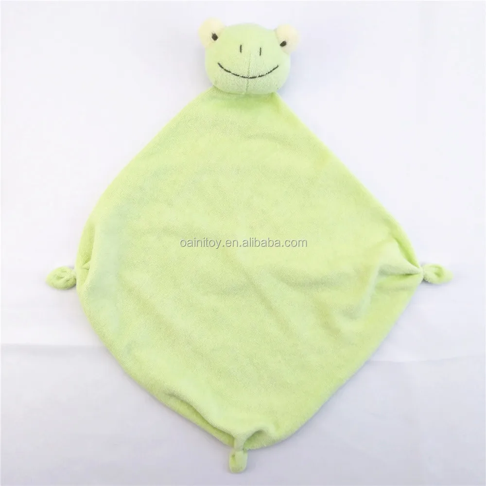2021 OAINI  Factory ODM OEM Cheap Stuffed Animal Baby Comforter EN71 Plush Frog Toy  Skin-Friendly Soft Infant Doudou for Baby