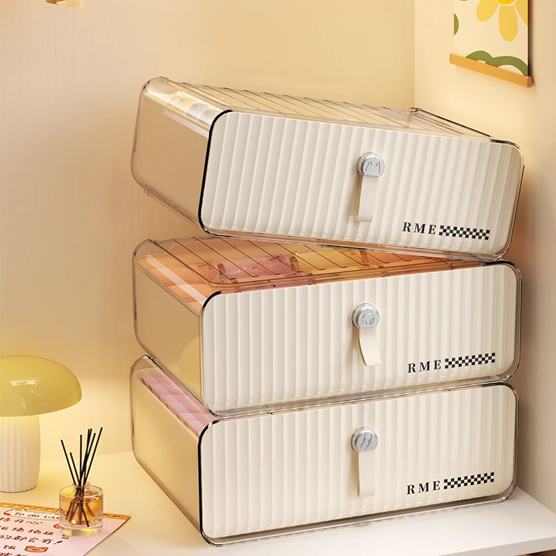 Rmier Plastic Multifunctional Clothing Storage Box Underwear Bras Ties Socks Wardrobe Drawer Combination Storage Organizer
