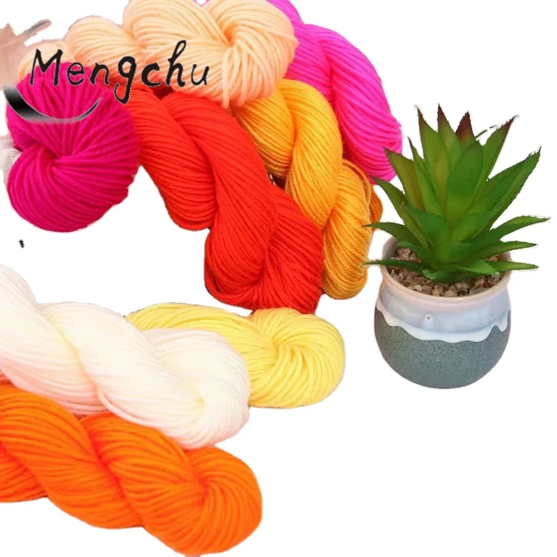 Factory Price 25g Milk Cotton Acrylic Yarn For Hand Knitting Super Soft Anti-pilling