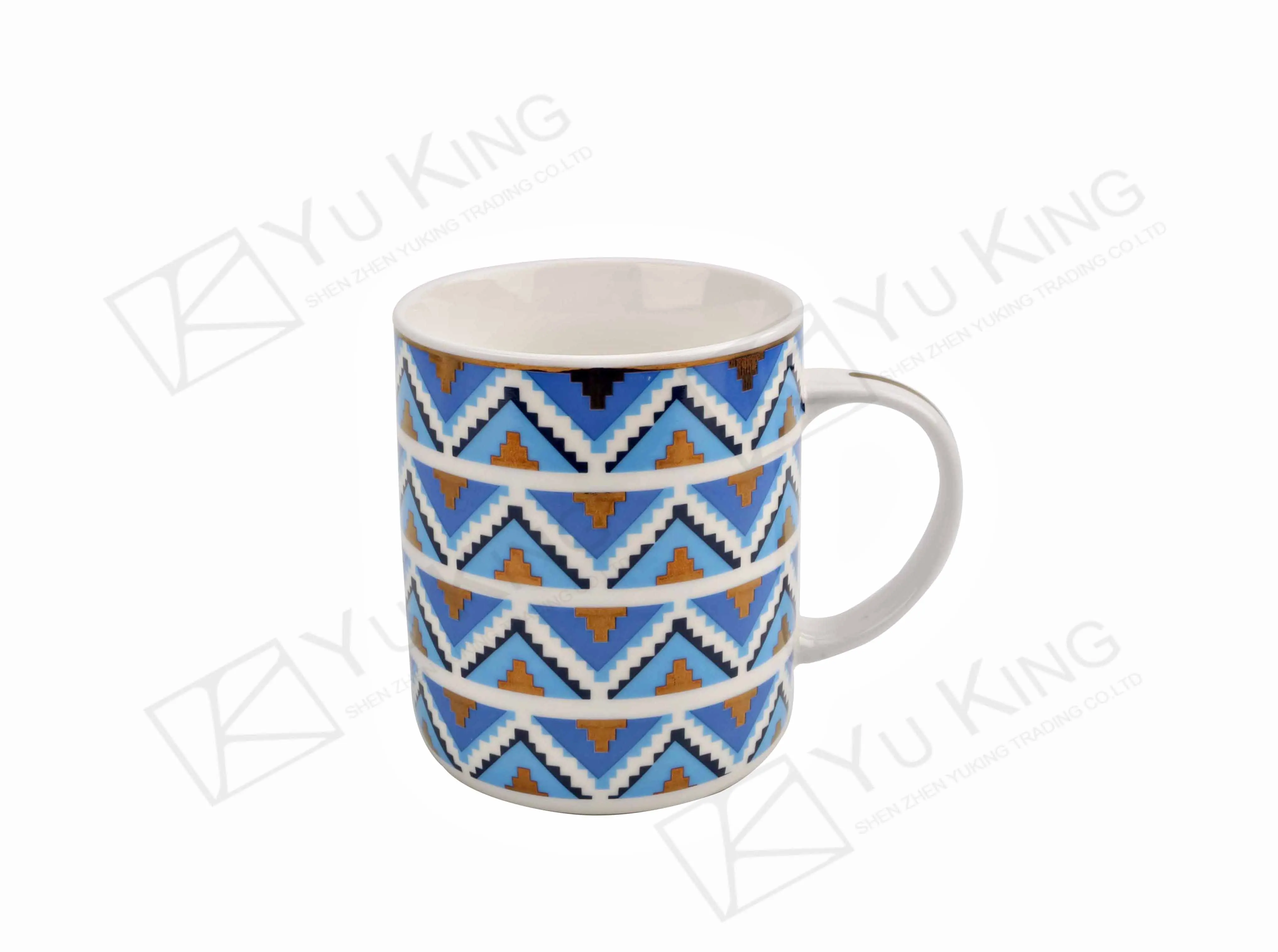China 2019 Hot New Arab Ceramic Ethiopian Coffee Cup Set with Cup and Saucer Blue Pattern Support Customization