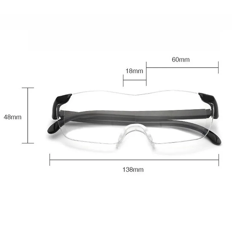 LED Light Presbyopic Auxiliary Clip Loupeortable Readinghand Repair Tool Blacklasses Eyewear Magnifier Blmagnifying Glass Black