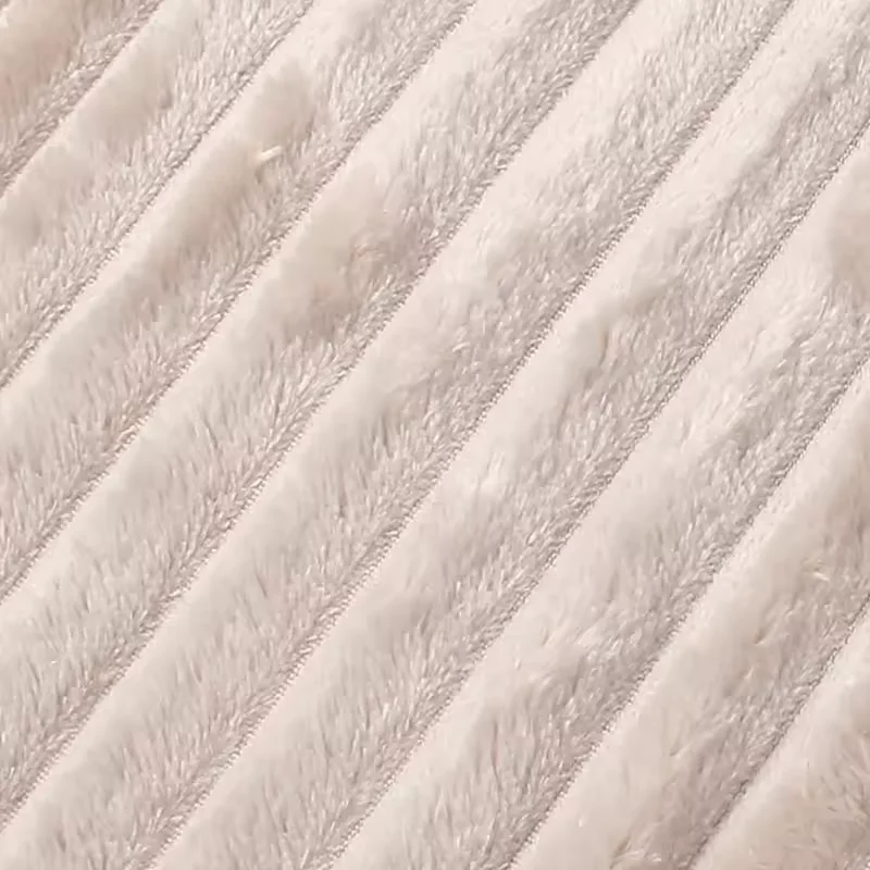 Flannel Fleece Modern Solid Color Design Super Soft Dyed Striped Throw Blanket Plush Baby Sofa Blanket