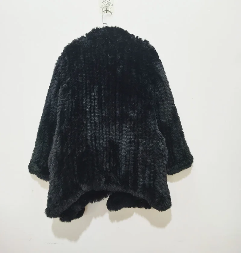 FF755 China Factory  Warm Fur Coat Handknited Faux Fur Jacket for Ladies