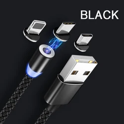 3A Fast 3 in 1 360 Degrees Magnetic LED quick Mobile Charger strong new arrival fast 8pin magnetic usb cable