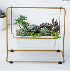 New Nordic creative hanging swing wrought iron ceramic flower pot for indoor garden decoration