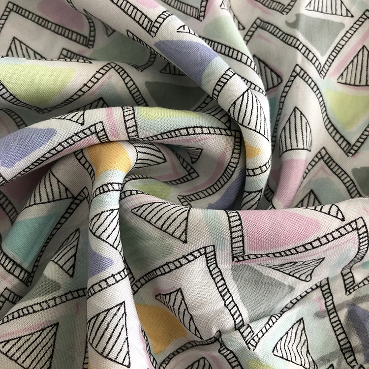 Hot selling woven 100% printed crepe rayon viscose fabric for garment