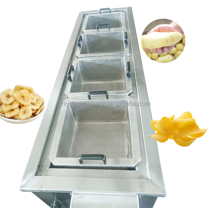 SUS304 Semi Automatic Snacks Food Frying Machinery French Fries Fryer Potato Chips Nut Cashew Frying Equipment